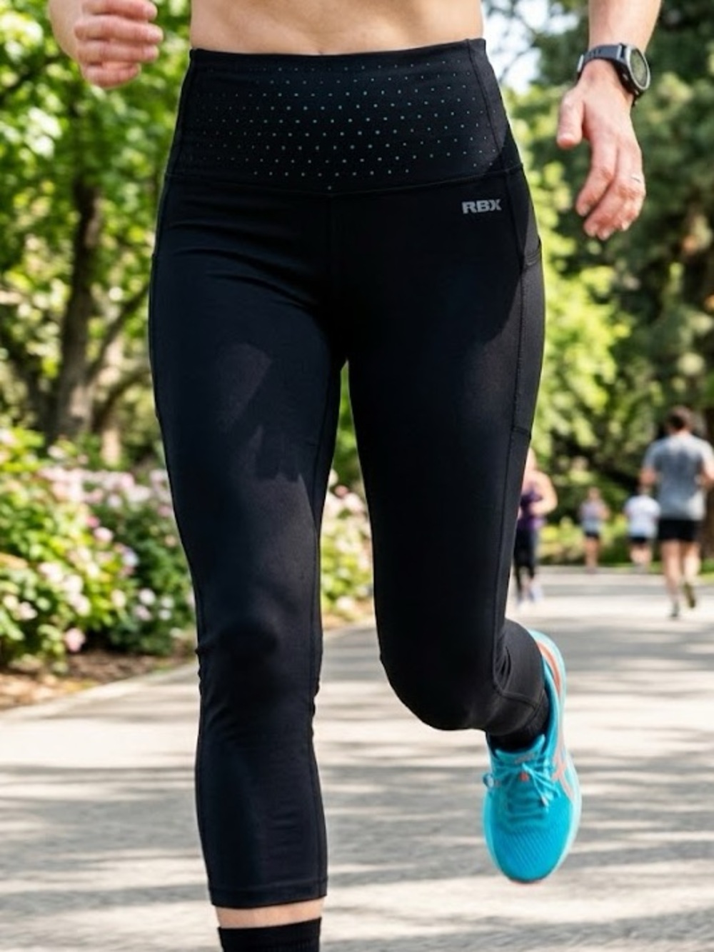 RBX Active High-Waisted Laser Cut Crop Leggings - Size Medium
